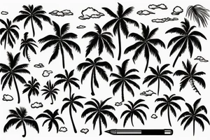 lava with palm trees tattoo idea