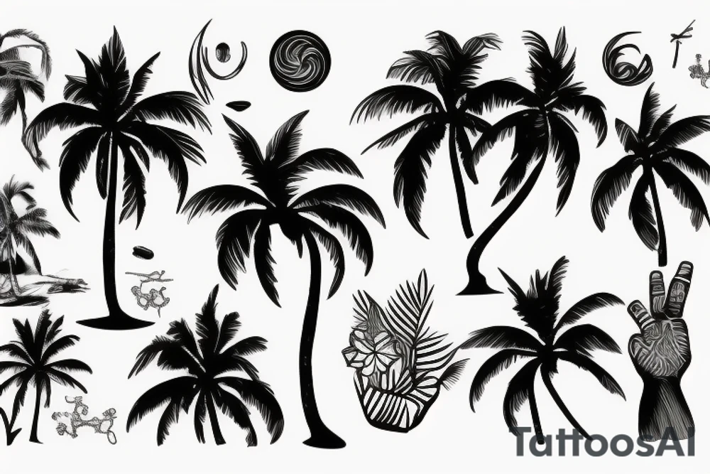 lava with palm trees tattoo idea