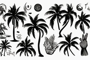 lava with palm trees tattoo idea