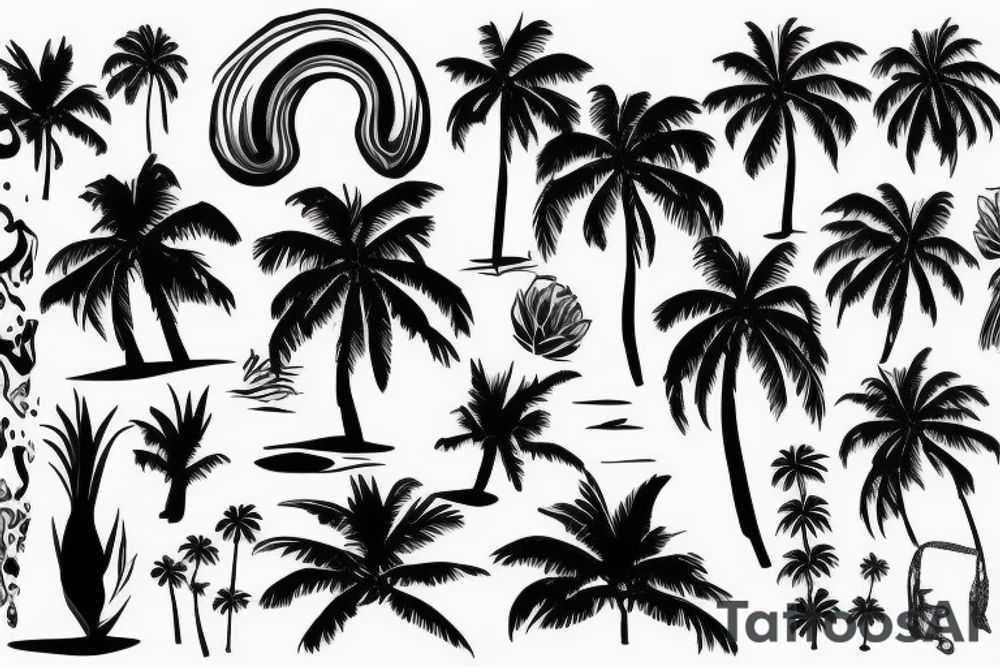 lava with palm trees tattoo idea