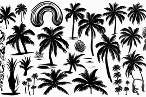 lava with palm trees tattoo idea