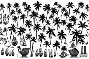 lava with palm trees tattoo idea