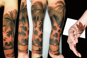 lava with palm trees tattoo idea