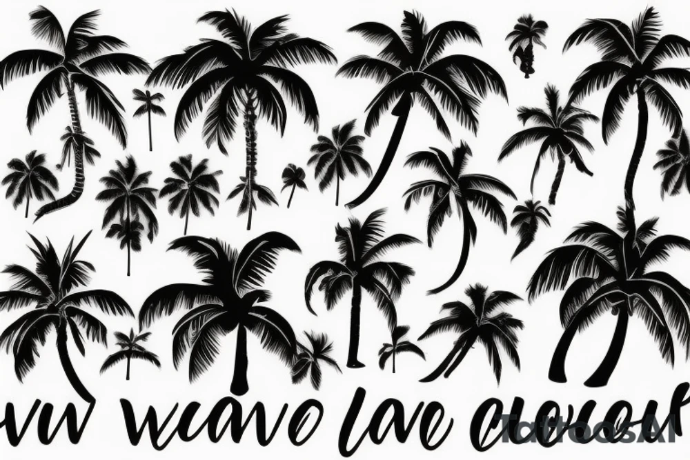 lava with palm trees tattoo idea