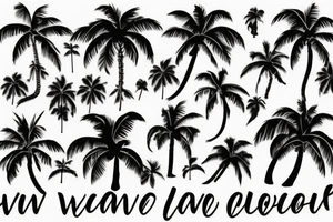 lava with palm trees tattoo idea