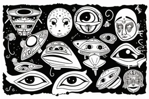 aerostat with eyes tattoo idea