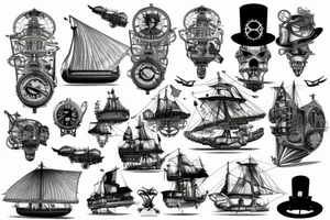 steampunk airship tattoo idea