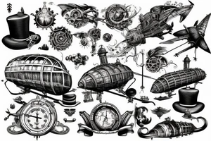 steampunk airship tattoo idea