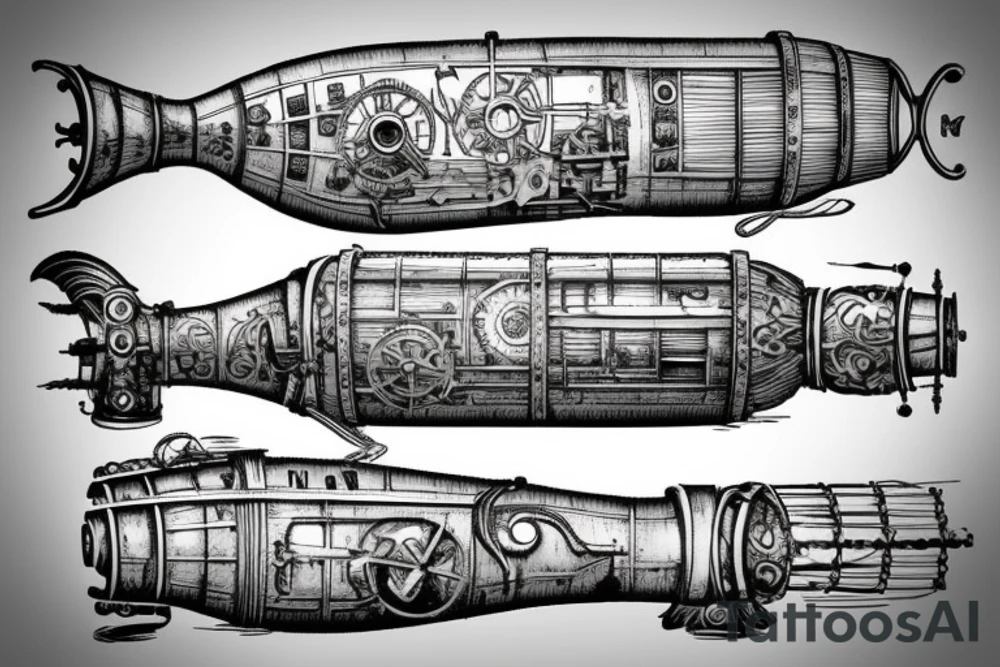 steampunk airship tattoo idea