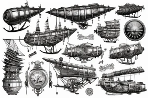 steampunk airship tattoo idea