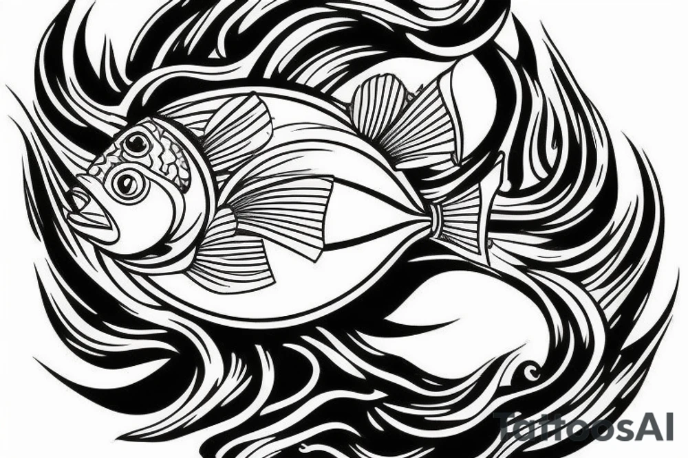 balloon in the form of a fish tattoo idea