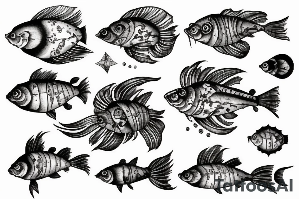steampunk fish tattoo idea