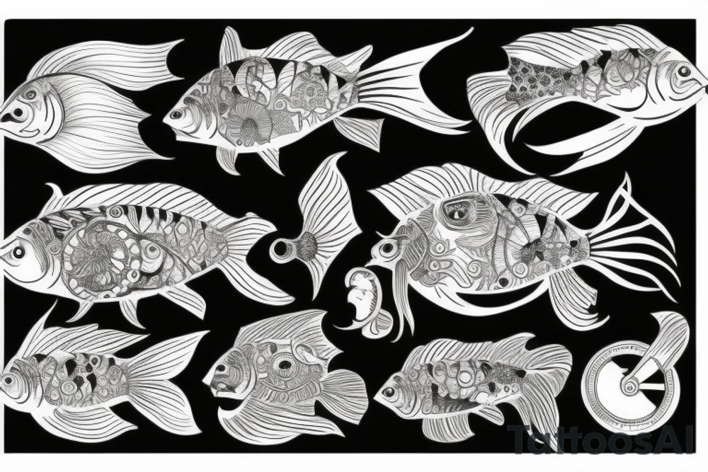 steampunk fish tattoo idea