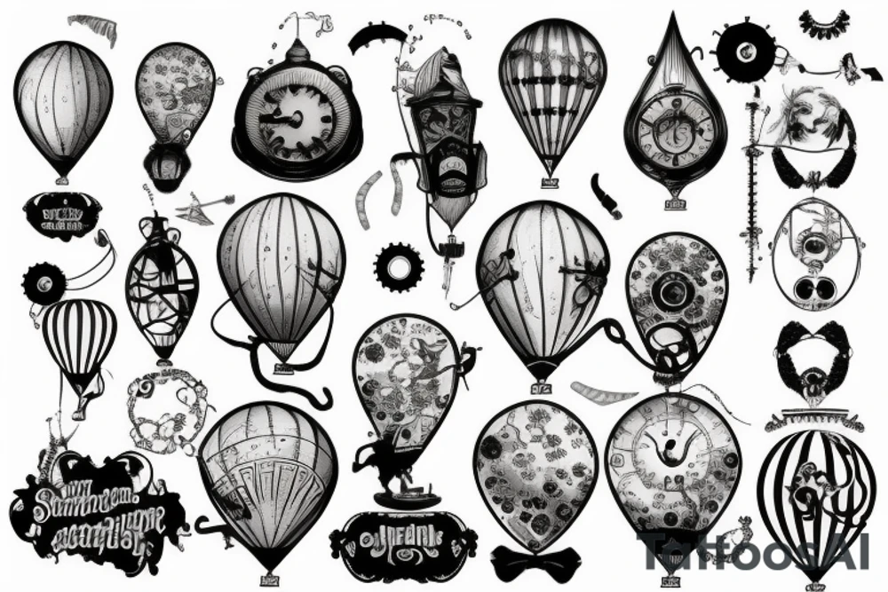 steampunk balloon tattoo idea