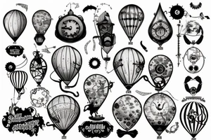 steampunk balloon tattoo idea