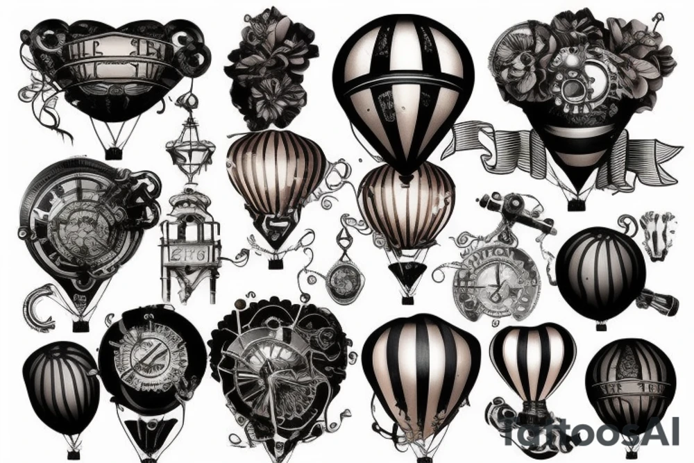 steampunk balloon tattoo idea