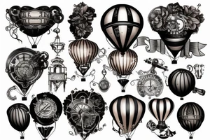 steampunk balloon tattoo idea