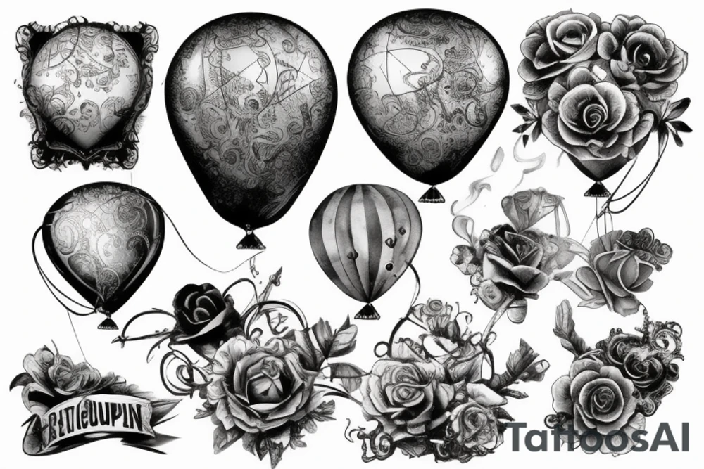 steampunk balloon tattoo idea