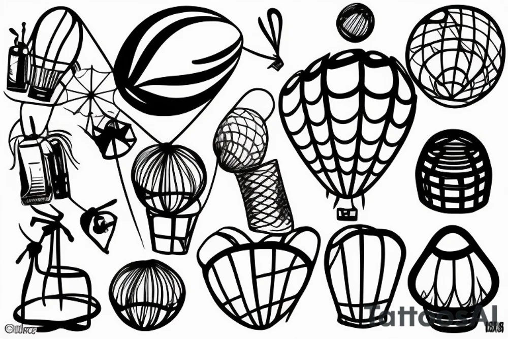 balloon with basket tattoo idea