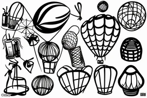 balloon with basket tattoo idea