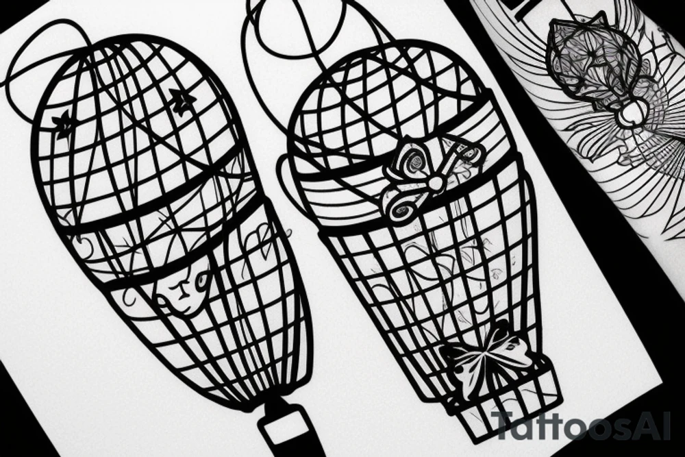balloon with basket tattoo idea