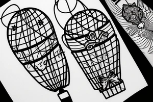 balloon with basket tattoo idea