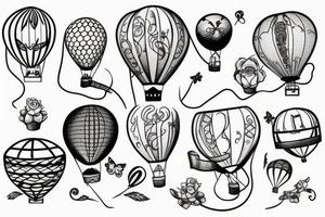 balloon with basket tattoo idea