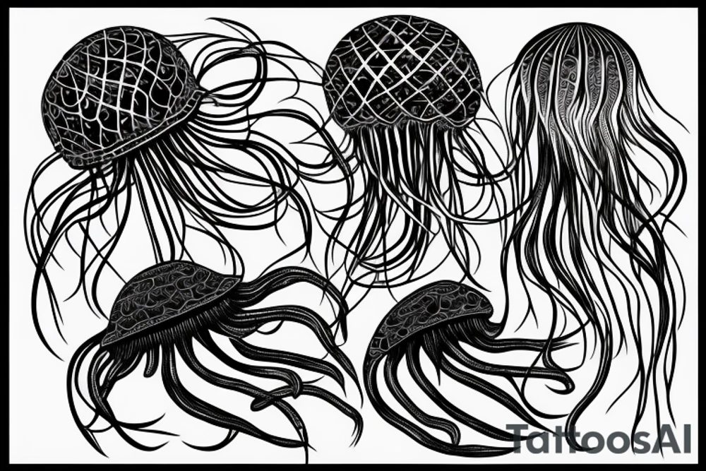 jellyfish with a basket tattoo idea