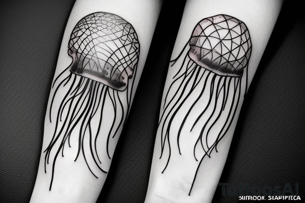 jellyfish with a basket tattoo idea