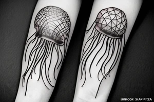 jellyfish with a basket tattoo idea