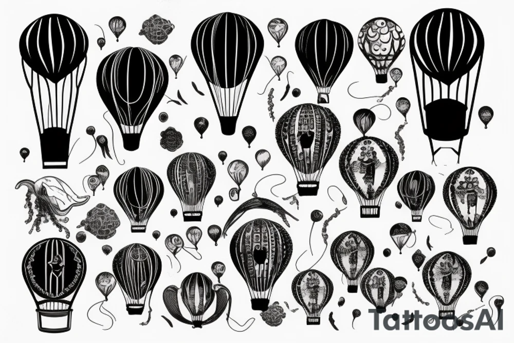 jellyfish air balloon tattoo idea