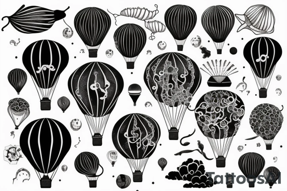 jellyfish air balloon tattoo idea