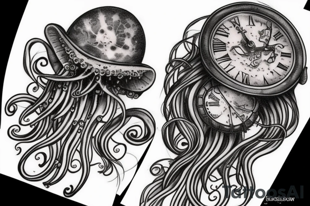 steampunk jellyfish tattoo idea