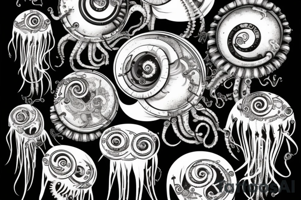 steampunk jellyfish tattoo idea