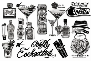 cocktail held in hand tattoo idea