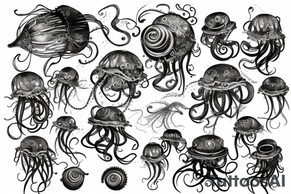 steampunk jellyfish tattoo idea