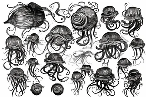 steampunk jellyfish tattoo idea