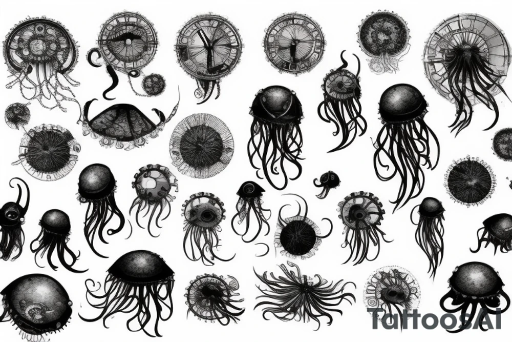 steampunk jellyfish tattoo idea