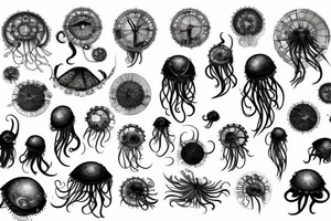 steampunk jellyfish tattoo idea