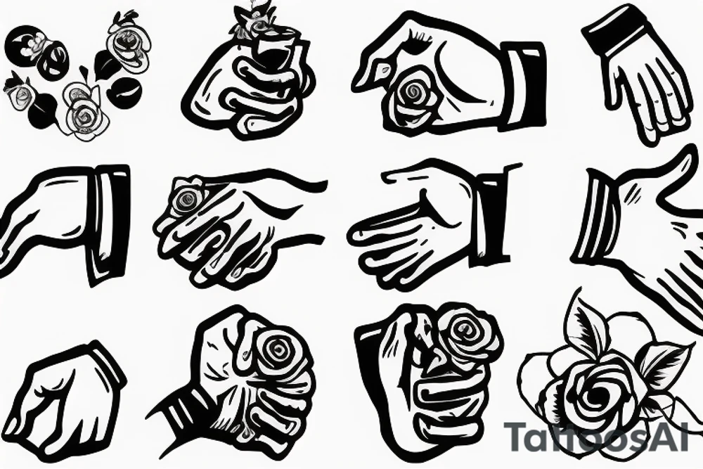 hand holding margarita tattoo idea