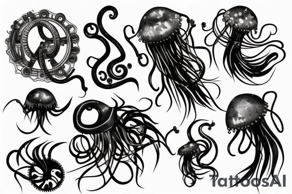 steampunk jellyfish tattoo idea