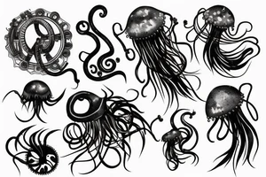 steampunk jellyfish tattoo idea