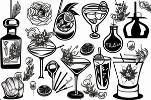cocktail tattoo idea