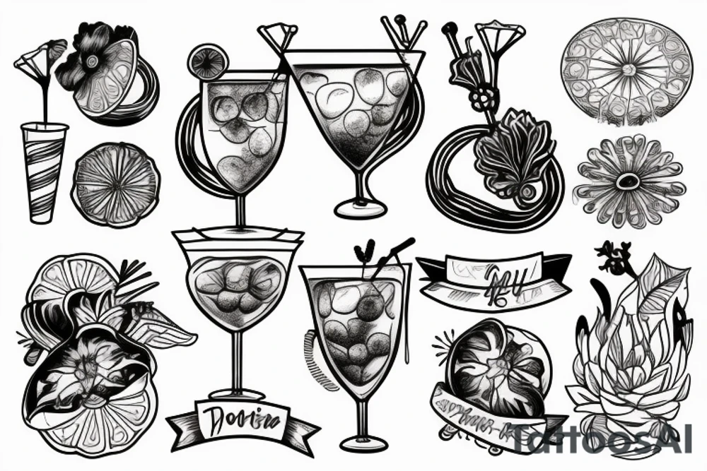 cocktail tattoo idea