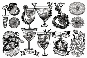 cocktail tattoo idea
