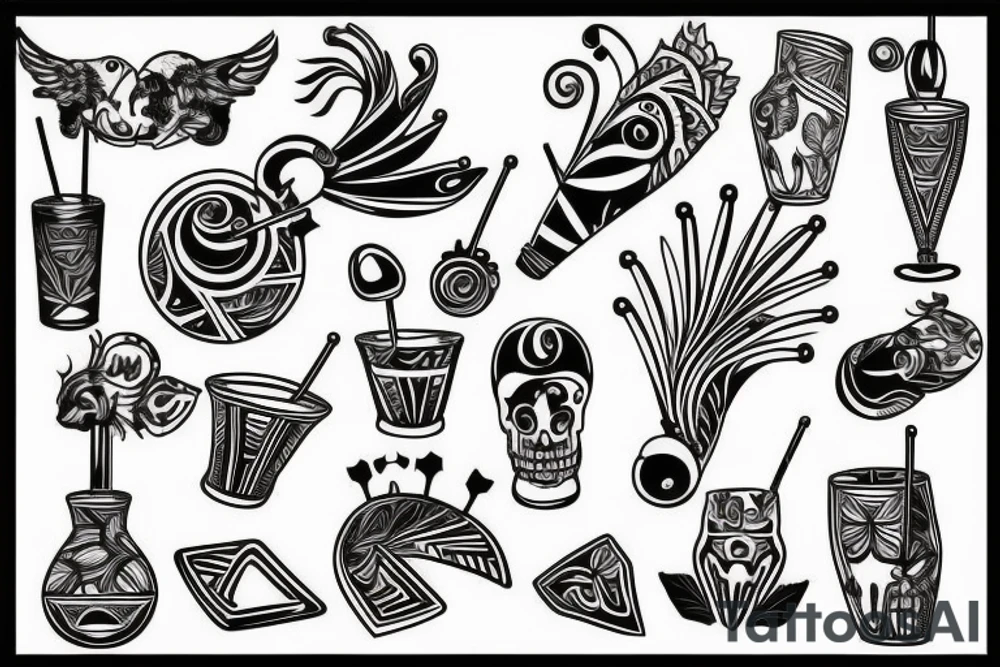 cocktail tattoo idea