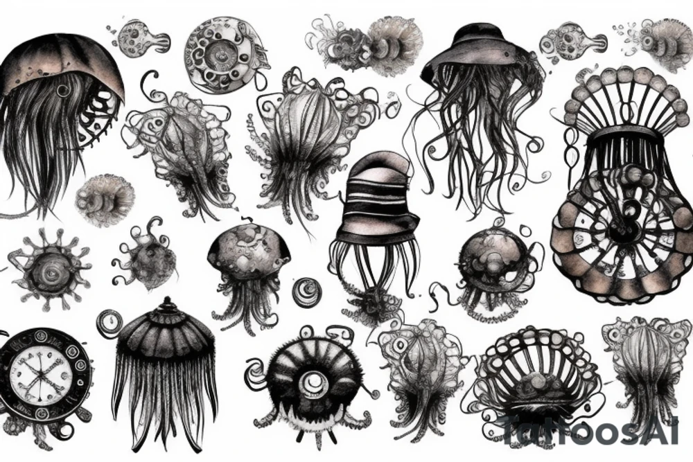 steampunk jellyfish tattoo idea