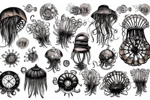 steampunk jellyfish tattoo idea