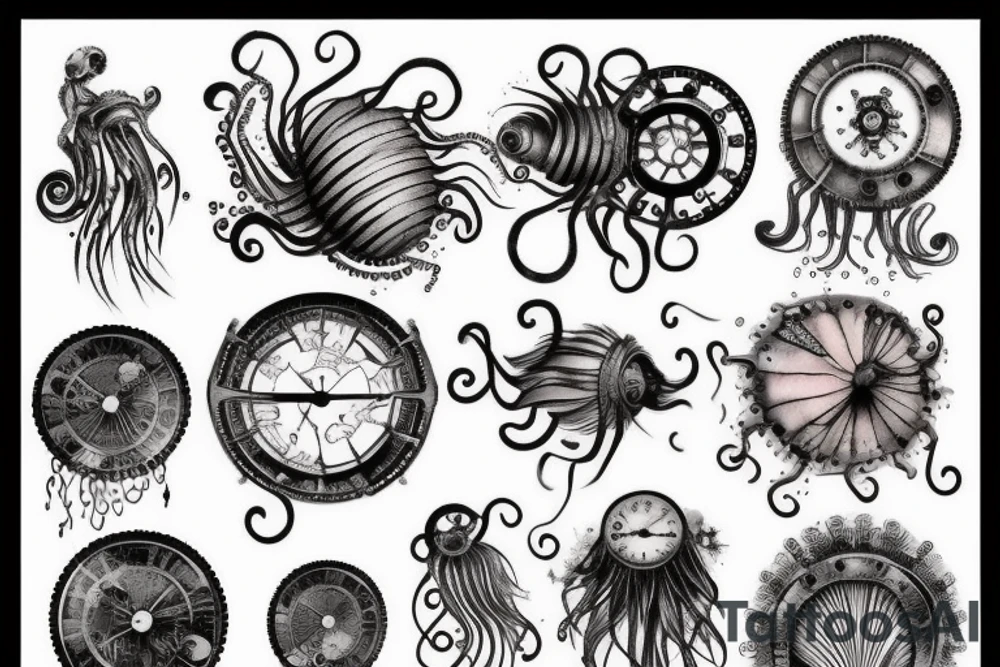 steampunk jellyfish tattoo idea