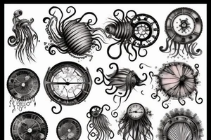 steampunk jellyfish tattoo idea